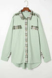 Plaid Button Down Collared Jacket - Trendsi - Flyclothing LLC
