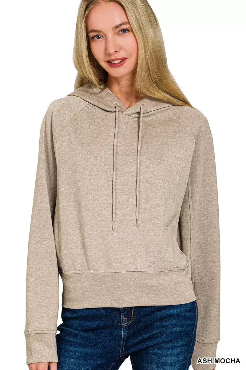 Zenana Drawstring Scuba Hoodie - Trendsi - Flyclothing LLC