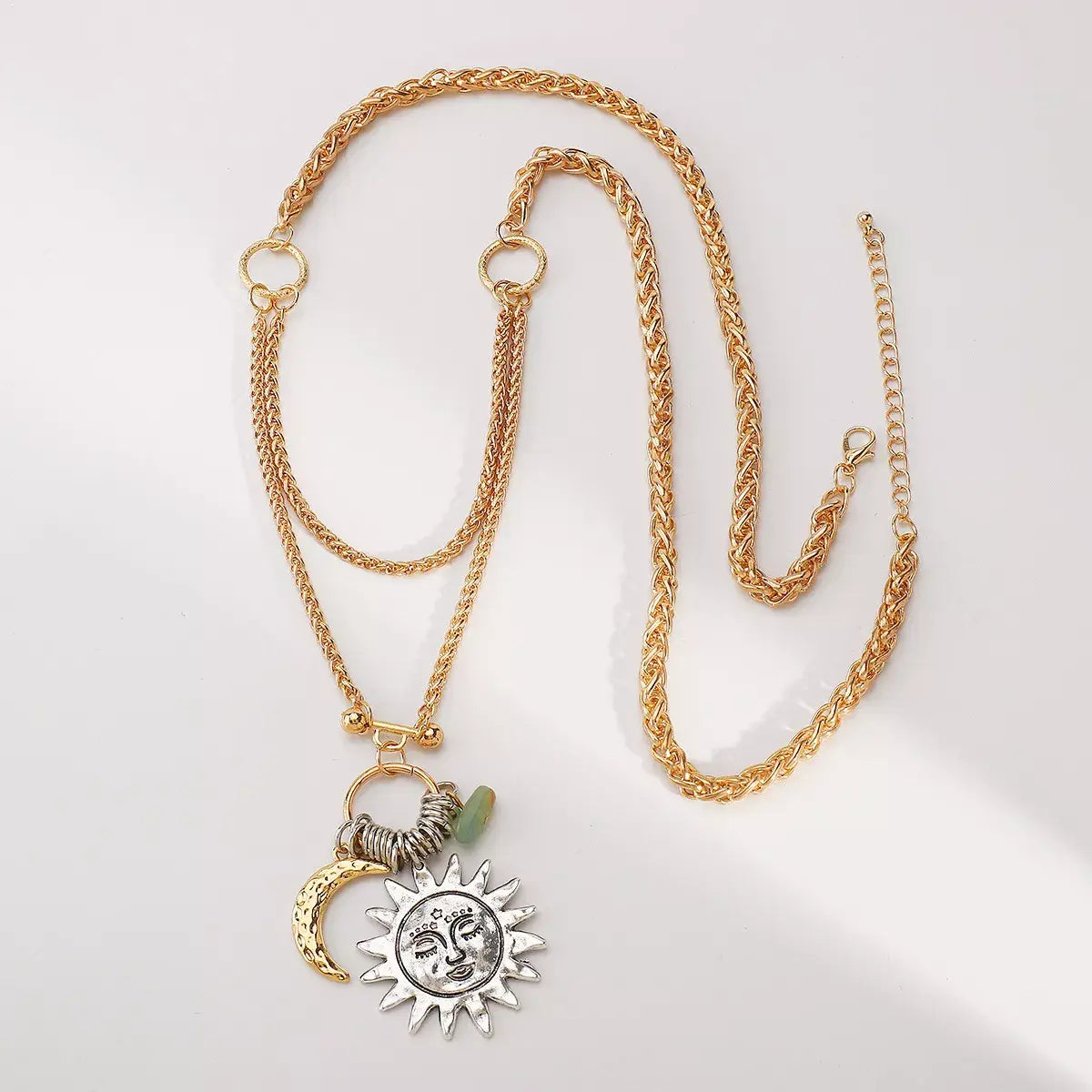 Moon & Sun Pendant Necklace - Trendsi - Flyclothing LLC