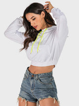 Perfee Drawstring Letter Long Sleeve Hoodie - Trendsi - Flyclothing LLC