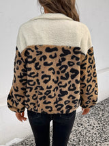 Leopard Zip Up Fleece Jacket - Trendsi - Flyclothing LLC