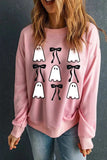 Ghost & Bow Round Neck Long Sleeve Sweatshirt - Trendsi - Flyclothing LLC