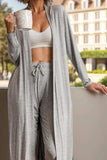 Open Front Long Sleeve Cardigan and Pants Lounge Set - Trendsi - Flyclothing LLC