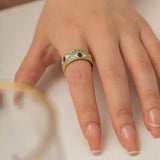 Stainless Steel Evil Eye Ring - Trendsi - Flyclothing LLC