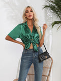 Button Down Short Sleeve Shirt - Trendsi