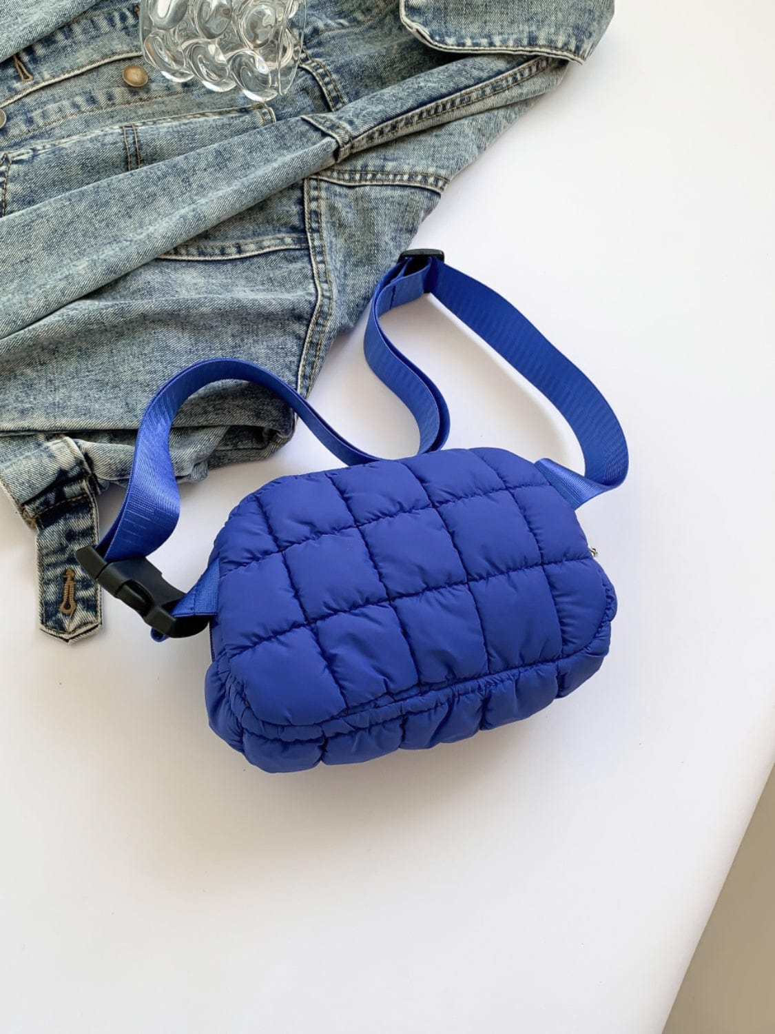 Bubble Texture Adjustable Strap Crossbody Bag - Trendsi