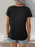 Striped Round Neck Short Sleeve T-Shirt - Trendsi