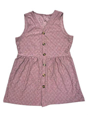 Full Size Eyelet Button Up V-Neck Tank - Trendsi
