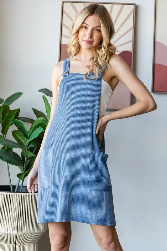Heimish Full Size Ribbed Sleeveless Mini Tank Dress Plus Size - Trendsi - Flyclothing LLC