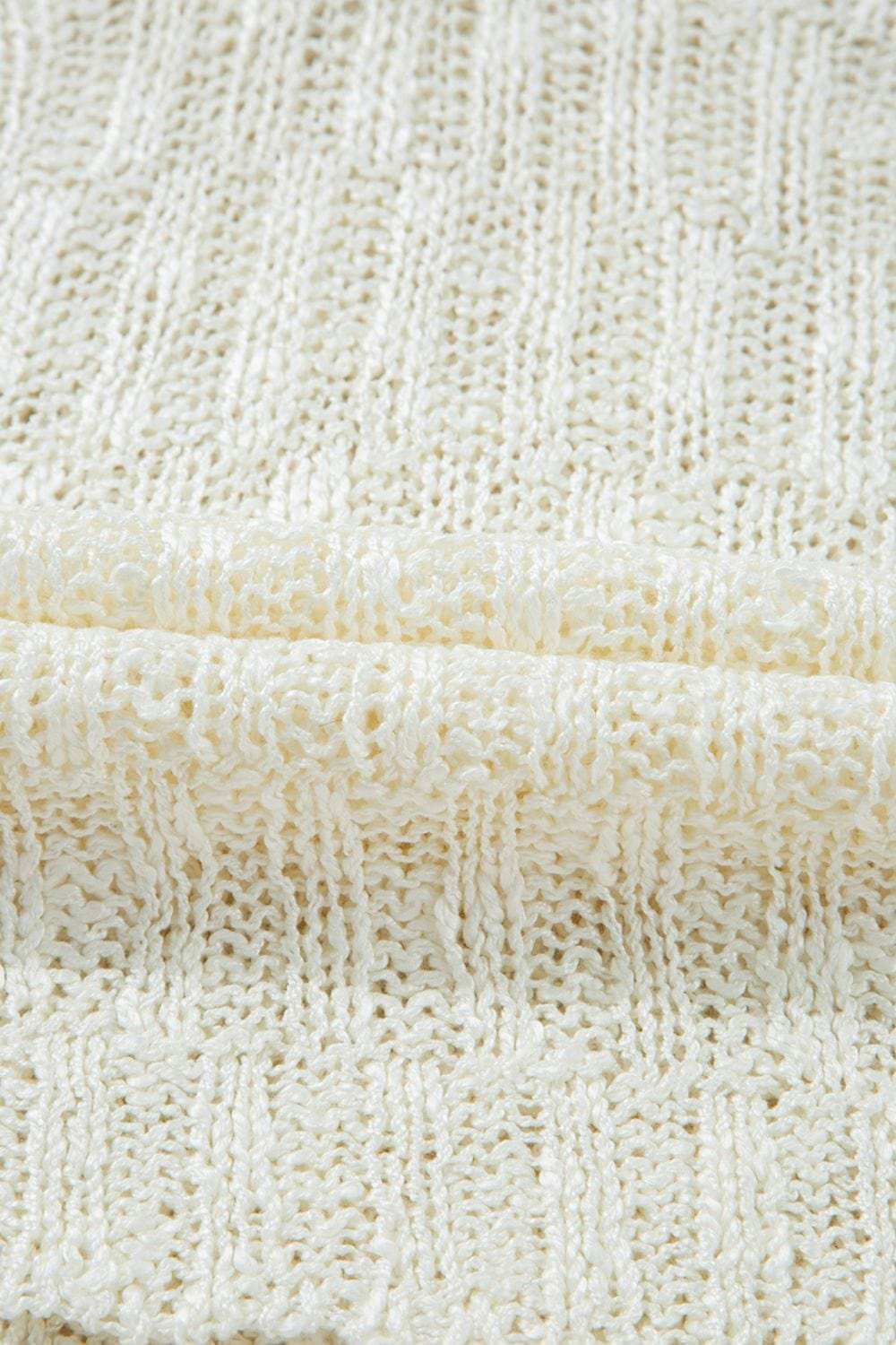 Notched Cap Sleeve Knit Top - Trendsi - Flyclothing LLC