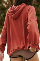Drawstring Dropped Shoulder Long Sleeve Hoodie - Trendsi - Flyclothing LLC
