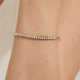 18K Gold-Plated Stainless Steel Rhinestone Chain Bracelet - Trendsi - Flyclothing LLC