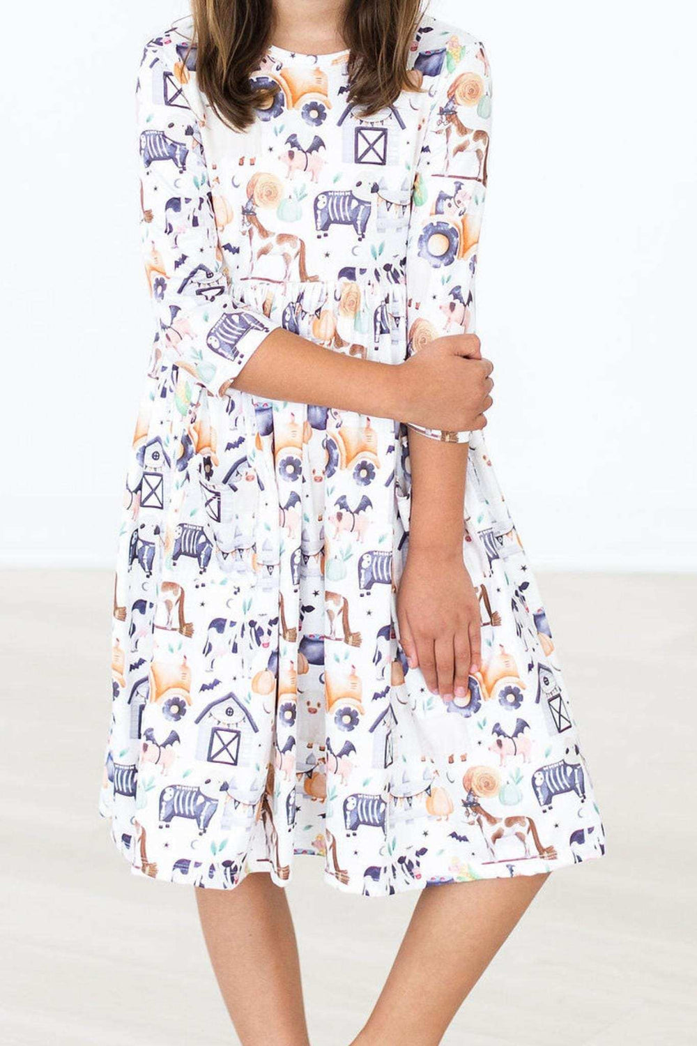 SALE Stay Spooky 3/4 Sleeve Pocket Twirl Dress - Mila & Rose ® - Flyclothing LLC