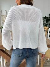 V-Neck Button Up Long Sleeve Cardigan - Trendsi - Flyclothing LLC