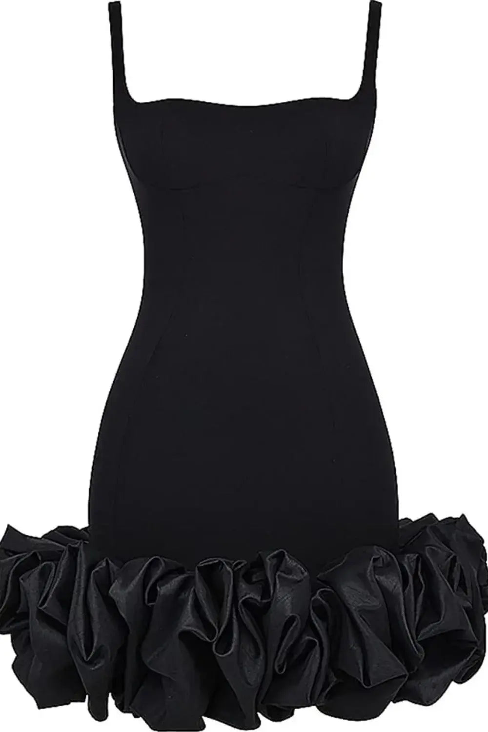 Ruched Square Neck Sleeve Mini Dress - Trendsi - Flyclothing LLC