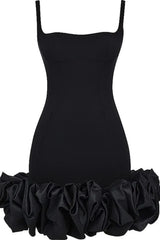 Ruched Square Neck Sleeve Mini Dress - Trendsi - Flyclothing LLC