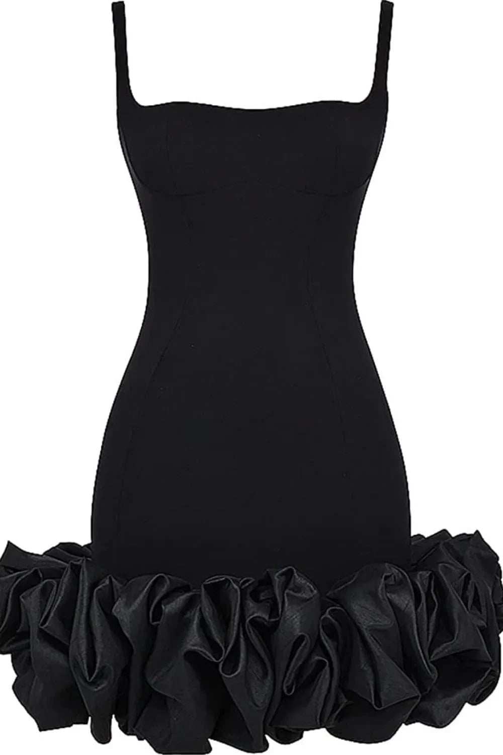 Ruched Square Neck Sleeve Mini Dress - Trendsi - Flyclothing LLC