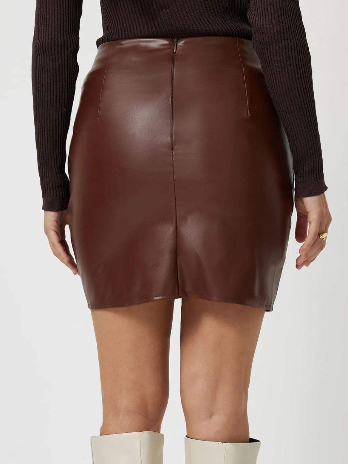 Ruched Asymmetrical Hem Skirt - Trendsi - Flyclothing LLC