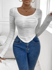 Scoop Neck Long Sleeve Top - Trendsi