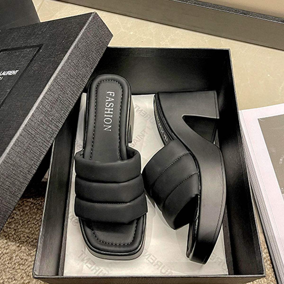 Open Toe Block Heel Sandals - Trendsi - Flyclothing LLC