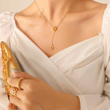 18K Gold-Plated Titanium Steel Letter Pendant Necklace - Trendsi - Flyclothing LLC