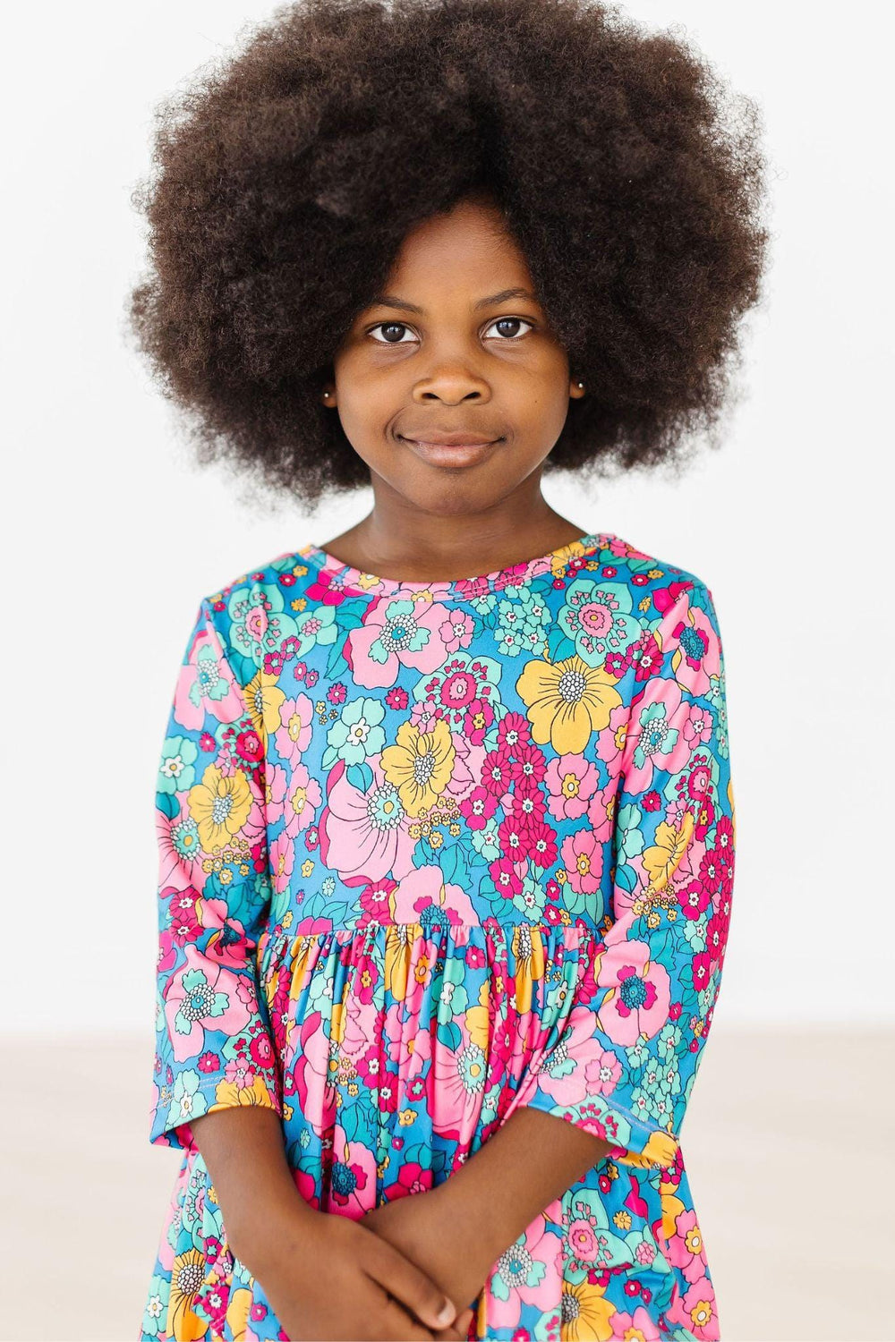 Feeling Floral 3/4 Sleeve Pocket Twirl Dress - Mila & Rose ®