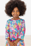 Feeling Floral 3/4 Sleeve Pocket Twirl Dress - Mila & Rose ®