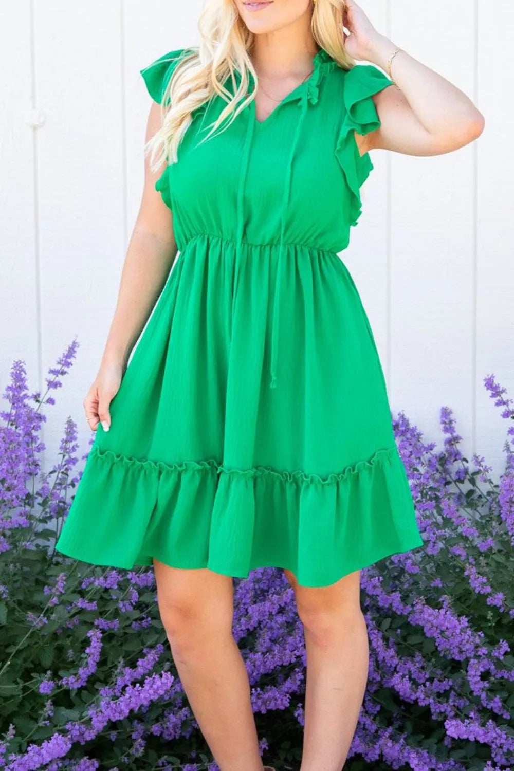 Ruffled Sleeveless Mini Dress - Trendsi - Flyclothing LLC
