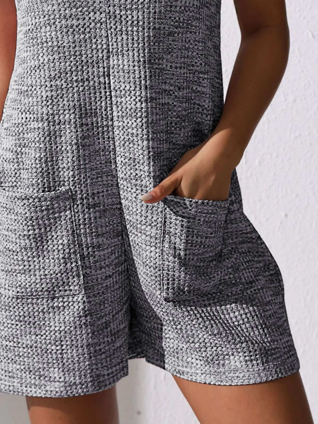 Full Size Button Front Romper with Pockets Plus Size - Trendsi - Flyclothing LLC