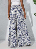 Printed High Waist Wide Leg Pants - Trendsi - Flyclothing LLC