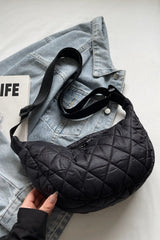 Quilted Adjustable Strap Crossbody Bag - Trendsi