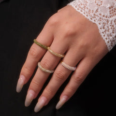 18K Gold-Plated Inlaid Zircon Ring - Trendsi