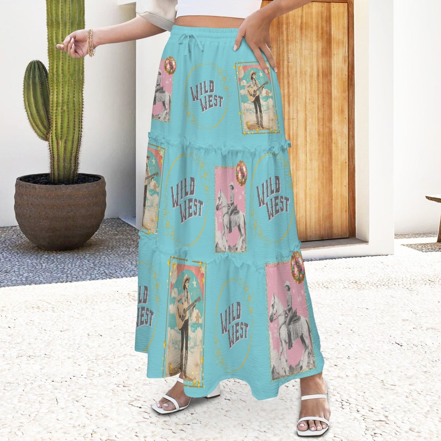 Baha Ranch Retro Pop Western Prairie Maxi Skirt - Baha Ranch Western Wear - Flyclothing LLC