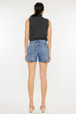 Kancan Distressed High Waist Denim Shorts - Trendsi