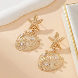 New Stylish Exquisite Starfish Shell Drop Earrings Vintage Elegant Premium Women Earrings, Versatile Sophisticated Jewelry - My Store - Flyclothing LLC