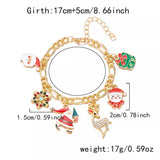 Christmas 18K Gold-Plated Charm Bracelet - Trendsi - Flyclothing LLC