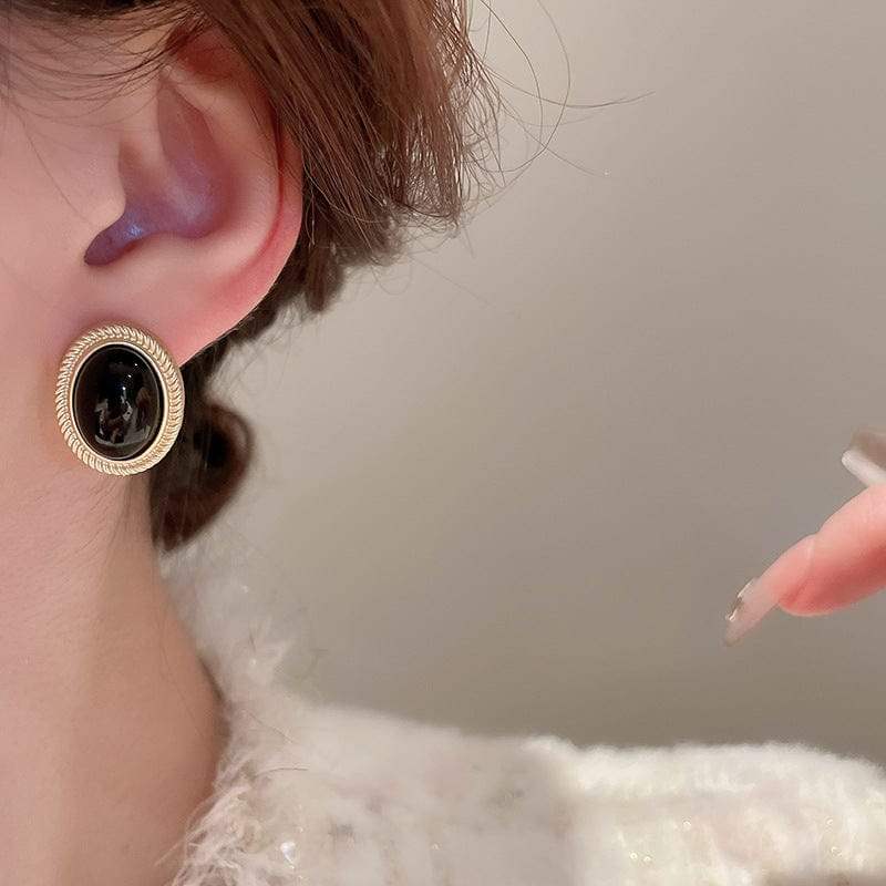 Alloy Gemstone Stud Earrings - Trendsi - Flyclothing LLC