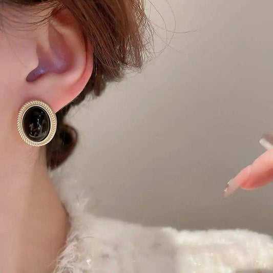 Alloy Gemstone Stud Earrings - Trendsi - Flyclothing LLC