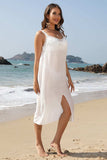 Slit Scoop Neck Wide Strap Cover Up - Trendsi - Flyclothing LLC