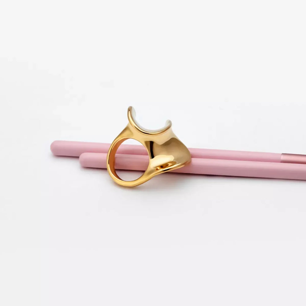 18K Gold-Plated Copper Geometric Sculptural Ring - Trendsi - Flyclothing LLC