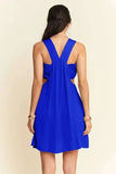 Davi & Dani Washed Satin Cutout Skirt Bandeau Mini Dress - Trendsi