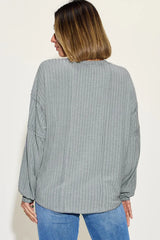 Basic Bae Full Size Ribbed Round Neck Long Sleeve T-Shirt - ShopBasicbae - Flyclothing LLC