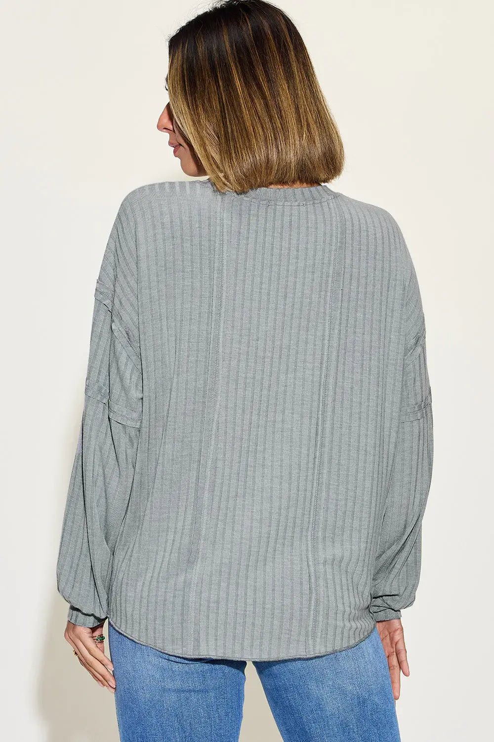 Basic Bae Full Size Ribbed Round Neck Long Sleeve T-Shirt - ShopBasicbae - Flyclothing LLC