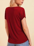 V-Neck Short Sleeve T-Shirt - Trendsi - Flyclothing LLC