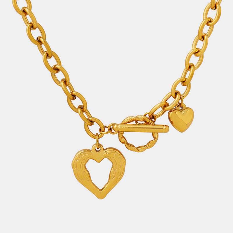 Titanium Steel Heart Pendant Necklace - Trendsi - Flyclothing LLC