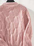 Round Neck Dropped Shoulder Sweater - Trendsi