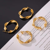 Titanium Steel Twisted Earrings - Trendsi - Flyclothing LLC