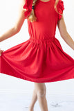 Red S/S Ruffle Tee - Mila & Rose ®