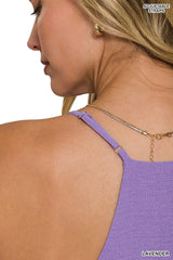 Zenana Woven Airflow Adjustable Strap V-Neck Cami - Trendsi - Flyclothing LLC