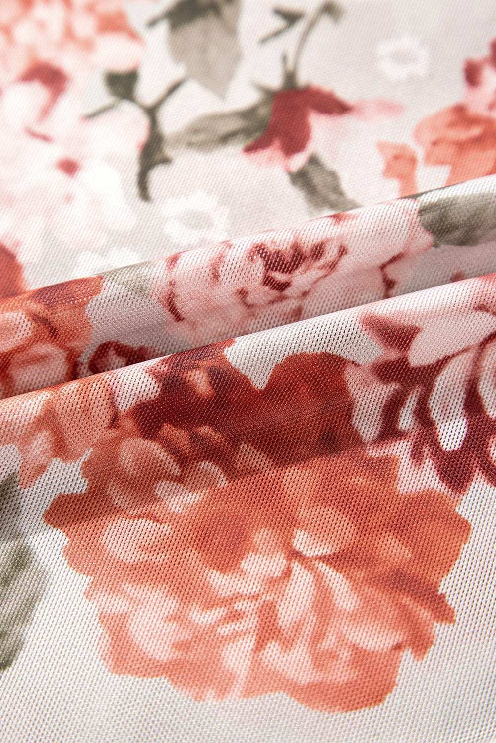 Floral Off-Shoulder Long Sleeve Bodysuit - Trendsi - Flyclothing LLC